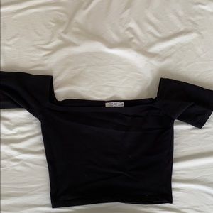 Off the shoulder black crop top. Tobi brand